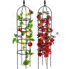 2pcs obelisk outdoor climbing plant trellis 6 feet, garden tower indoor potted plant trellis, vine rust resistant coated metal bracket