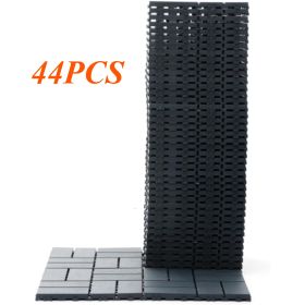 Plastic Interlocking Deck Tiles Outdoor All Waterproof 44 PCS 12"x12" Flooring Deck Tiles Patio Floor Tile for Pool Balcony Backyard Porch, Dark Grey