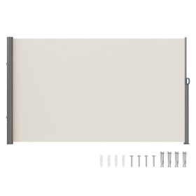 VEVOR Beige Retractable 63'x118'' Awning-Rugged Full Aluminum Rust-Proof Side Awning Patio Sunshine Privacy Divider Wind Screen. Longer Service Life