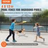 VEVOR Pool Fence, 4 x 12 FT Pool Fences for Inground Pools, Removable Child Safety Pool Fencing, Easy DIY Installation Swimming Pool Fence