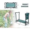 2-in-1 Garden Kneeler and Seat, Folding Garden Seat w/EVA Foam Kneeling Pad & Removable Tools Pouch, Sturdy Steel Frame, No Assembly