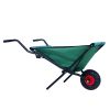 Collapsible Wheelbarrow 176 lbs Folding Yard Garden Wheelbarrow Foldable Lightweight Gardening Heavy Duty Oxford Cloth Green Lawn Cart for Grass, Leaf