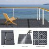 Plastic Interlocking Deck Tiles Outdoor All Waterproof 44 PCS 12"x12" Flooring Deck Tiles Patio Floor Tile for Pool Balcony Backyard Porch, Dark Grey