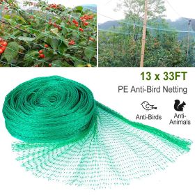 13 x 33ft Garden Netting Heavy Duty PE Anti Bird Netting Plants Fruits Tree Vegetables Protection Netting Net (Color: Green)