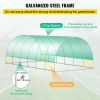 VEVOR Walk-in Tunnel Greenhouse, 20 x 10 x 7 ft Portable Plant Hot House w/ Galvanized Steel Hoops, 3 Top Beams, Diagonal Poles